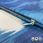 Handwoven Ikat Pillow Cover With Blue Tones, thumbnail 2 of 8