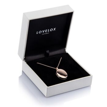 Large Personalised 18 K Rose Gold Plated Oval Locket, 3 of 12