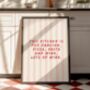 Kitchen Dancing Quote Wall Art Food Wine Lover Gift, thumbnail 6 of 10
