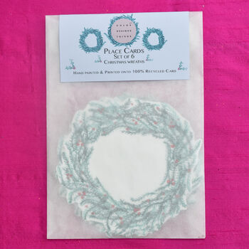 Festive Wreath Place Cards, 2 of 8