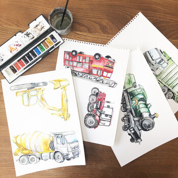 Personalised Fire Engine Art Print, 4 of 5
