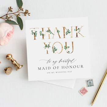Floral Bridesmaid Card | Thank You Card, 2 of 4