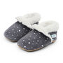 Dotty Fish Silver Stars Soft Suede Baby And Toddler Slippers, thumbnail 4 of 8