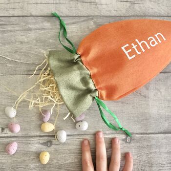 Personalised Easter Hunt Carrot Treat Bag, 4 of 4
