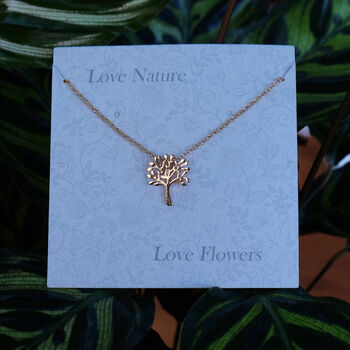 Tree Of Life Gold Tone Pendant Necklace, 5 of 5