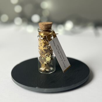 Tiny Gold Snowflakes In A Bottle Christmas Keepsake, 7 of 8