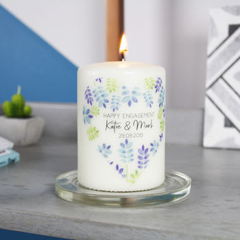 Floral Heart Happy Engagement Candle, 12 of 12