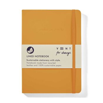 Yellow A5 Recycled Leather Lined Notebook, 3 of 6