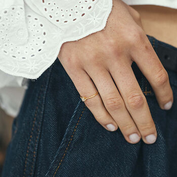 Delicate Rose Quartz Stacking Ring, 10 of 10