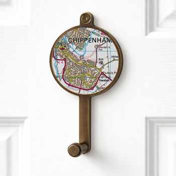 Personalised UK Postcode Map Wall Coat Hook, 2 of 6