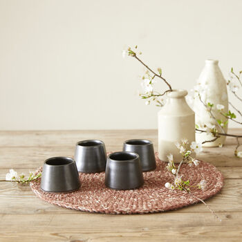 Fair Trade Minimalist Stoneware Conical Eggcup Saki Cup, 5 of 7