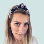 Tokoriki Black And Coral Floral Knot Headband, thumbnail 5 of 5