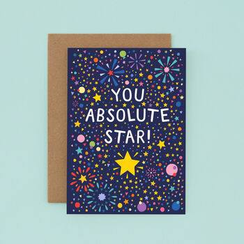 You Absolute Star, Congratulations Card, Well Done Card, 2 of 2
