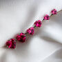 Sterling Silver Hot Pink Crystal Heart Stud Earrings, thumbnail 4 of 5