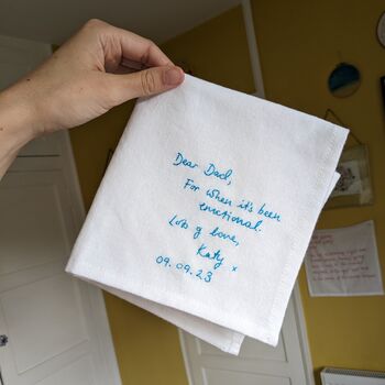 Personalised Father Of The Bride Handkerchief With Handwritten Message, 5 of 8
