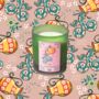 Aquarius Zodiac Illustration Frosted Green Candle, thumbnail 1 of 3