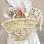 Personalised Straw Basket Bag For Girls, thumbnail 5 of 6