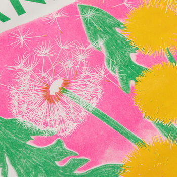 Dandelion Flower Risograph Print, 3 of 3