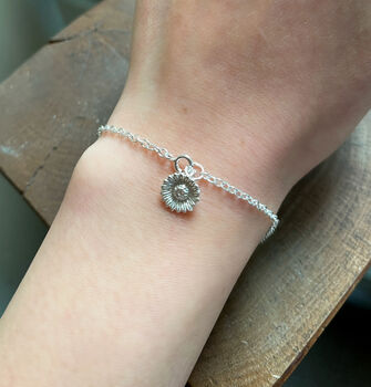 Sterling Silver Mini Sunflower Bracelet, 5 of 9