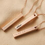 Personalised Bar Pendant Necklace In Rose Gold Plating, thumbnail 1 of 9