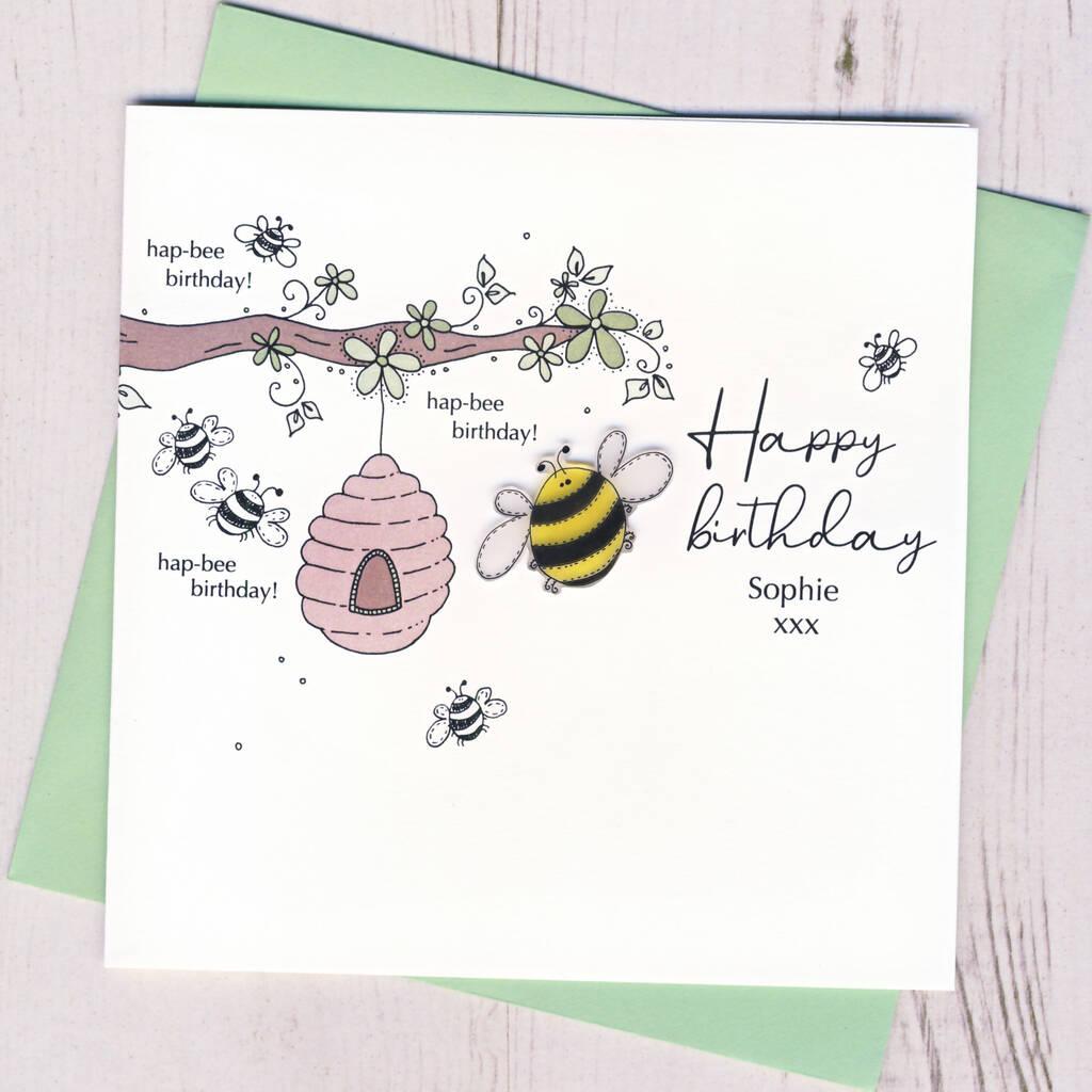 Personalised Bee Birthday Card