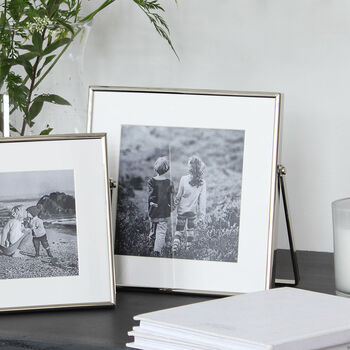 Silver Square Fine Easel Photo Frame, 4 of 5