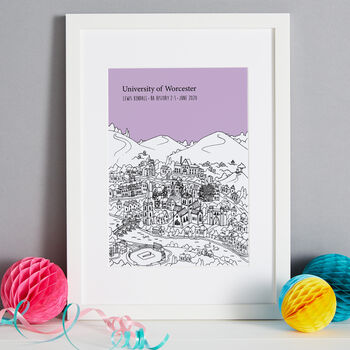 Personalised Worcester Graduation Gift Print, 2 of 11