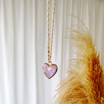 Gemstone Heart Gold Plated Pendant, 6 of 8