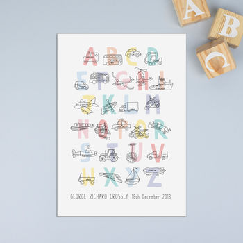 A To Z Transport Alphabet Print A3 Size, 5 of 5