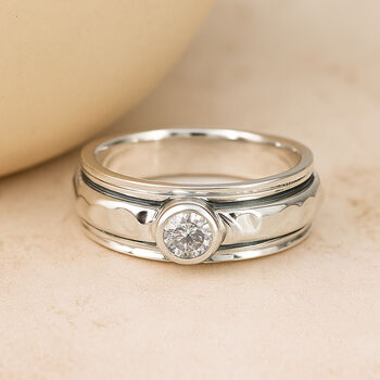 Personalised Sterling Silver Cubic Zirconia Spinner Ring, 2 of 8