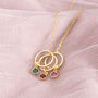 Minimalist Family Birthstone Circles Charm Necklace, thumbnail 2 of 12