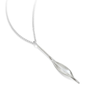 Forged Silver Single Leaf Pendant, 2 of 7
