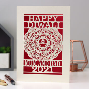 Personalised Papercut Diwali Mandala Card A5, 7 of 11