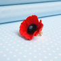 Hand Painted Classic Red Poppy Brooch, thumbnail 1 of 4