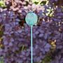 Recycled Iron Poppy Seed Head Garden Stake Decoration, thumbnail 11 of 12