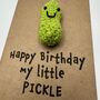 Little Pickle Crochet Birthday Card Handmade, thumbnail 5 of 8