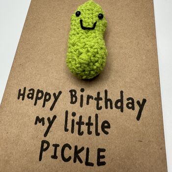 Little Pickle Crochet Birthday Card Handmade, 5 of 8