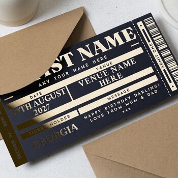 Personalised Concert Ticket Birthday Gift Voucher, 3 of 9