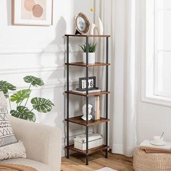 Five Tier Tall Narrow Open Shelving Unit Storage Rack, 2 of 9