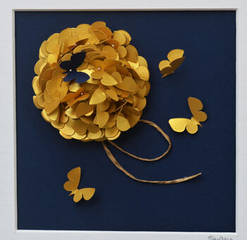 Handmade 3D Gold Butterfly Flower Memorial Picture, 3 of 5