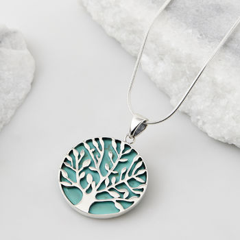 Tree Of Life Healing Turquoise Silver Earrings, 4 of 8