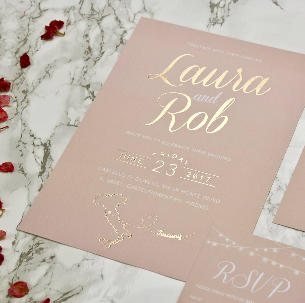 Blush And Gold Wedding Invitations 1