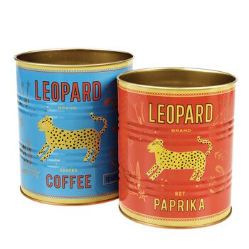 Set Of Two Retro Leopard Storage Tins, 2 of 5