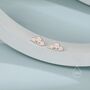 Tiny Flower Bouquet Cz Stud Earrings In Sterling Silver, thumbnail 3 of 10
