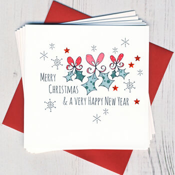 Pack Of Five Hand Finished Christmas Cards, 10 of 11