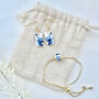 Handmade Blue And White Floral Clay Jewellery Gift Set, thumbnail 2 of 3
