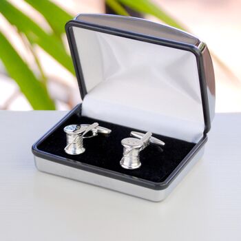 Personalised Second Anniversary Cotton Reel Cufflinks, 5 of 8