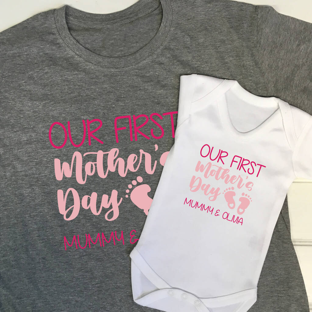 Personalised Our First Mother's Day T Shirt Set, 1 of 9