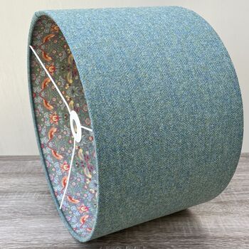 William Morris Strawberry Thief Blue Tweed Lampshade, 5 of 9