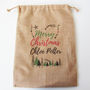 Personalised Christmas Sack With Trees Print, thumbnail 3 of 4